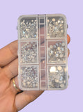 Mini paleta rhinestone plata