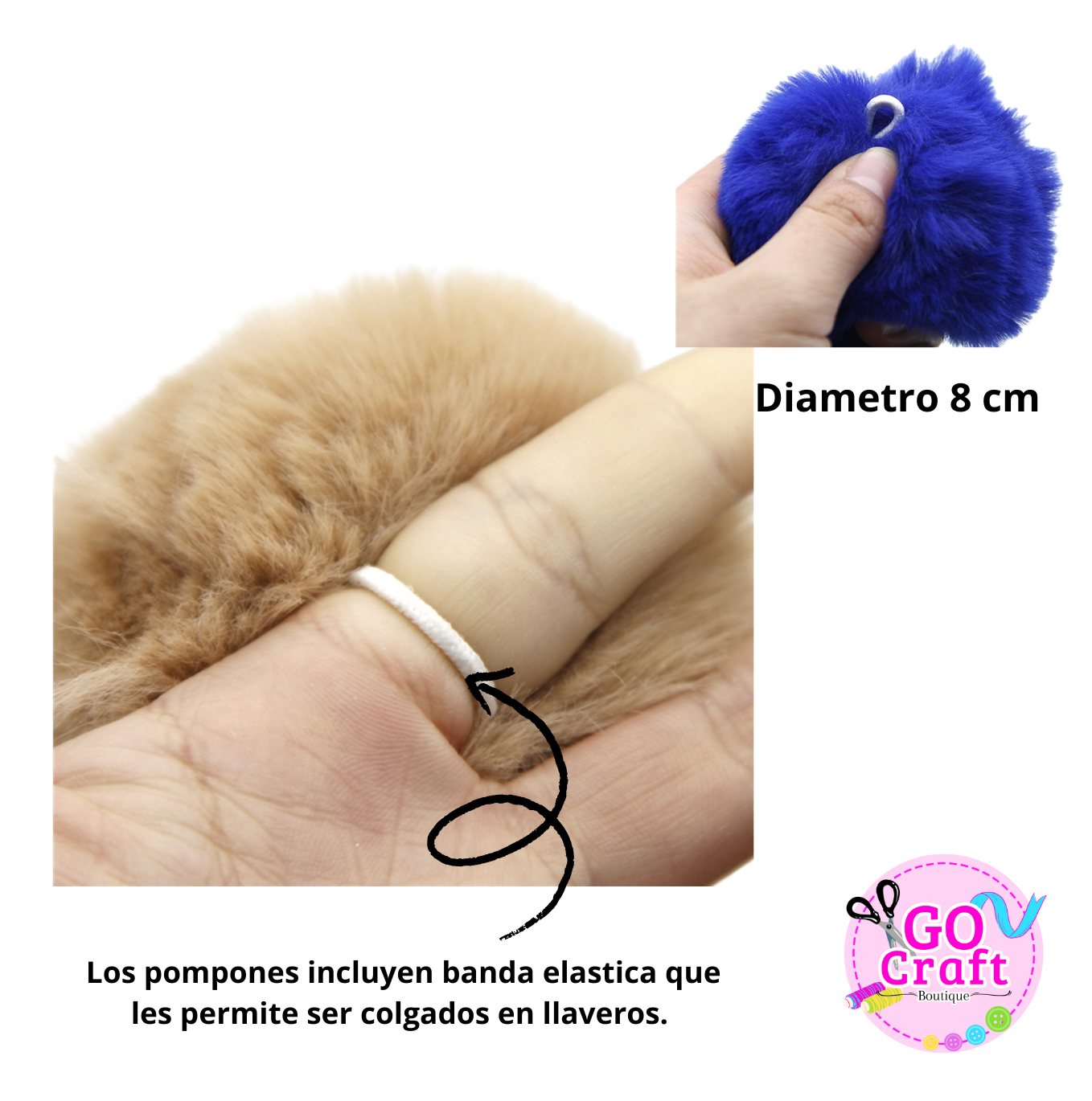 Pompón de 8 cm