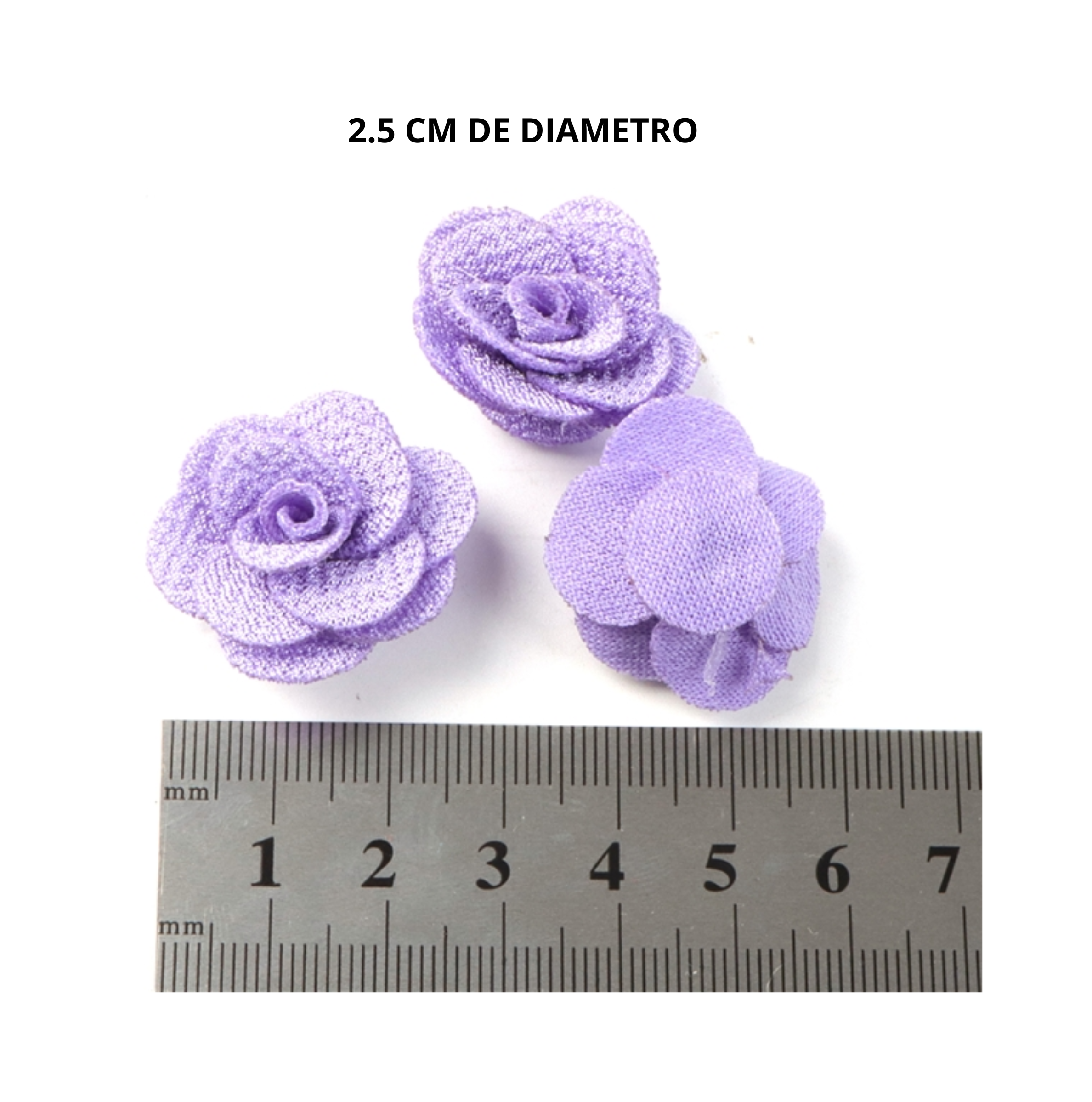 Flores de lino de 2.5 cm